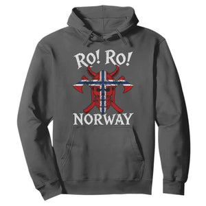 Ro Ro Norwegian Viking Blood Skull Norway Flag Pride Hoodie TS14 Dark Heather Print Your Wear