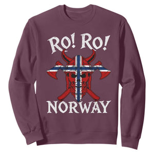 Ro Ro Norwegian Viking Blood Skull Norway Flag Pride Sweatshirt TS14 Maroon Print Your Wear