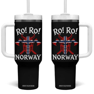 Ro Ro Norwegian Viking Blood Skull Norway Flag Pride Tumbler With Handle TS14 One Size: 40 oz Black Print Your Wear