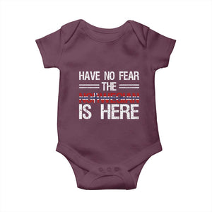 Have No Fear The Norwegian is Here Baby Onesie Funny Norway Herriatge Gift TS14 Maroon Print Your Wear