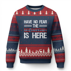 Have No Fear The Norwegian is Here Ugly Christmas Sweater Funny Norway Herriatge Gift TS14 Navy Red Print Your Wear