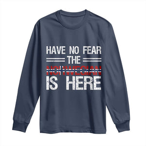 Have No Fear The Norwegian is Here Long Sleeve Shirt Funny Norway Herriatge Gift TS14 Navy Print Your Wear