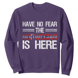 Have No Fear The Norwegian is Here Sweatshirt Funny Norway Herriatge Gift TS14 S Purple Print Your Wear