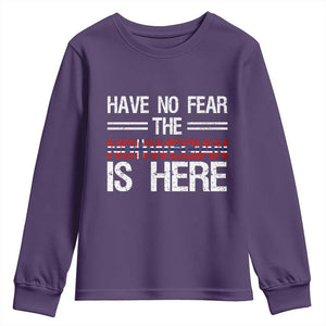 Have No Fear The Norwegian is Here Youth Sweatshirt Funny Norway Herriatge Gift TS14 Purple Print Your Wear