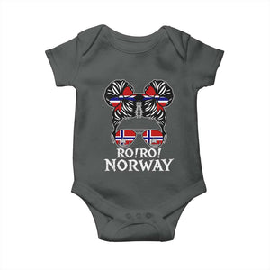 Ro Ro Norwegian Viking Ship Messy Bun Girl Baby Onesie TS14 Dark Heather Print Your Wear