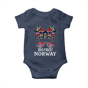 Ro Ro Norwegian Viking Ship Messy Bun Girl Baby Onesie TS14 Navy Print Your Wear