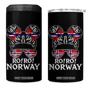 Ro Ro Norwegian Viking Ship Messy Bun Girl 4 in 1 Can Cooler Tumbler TS14 One Size: 16 oz Black Print Your Wear