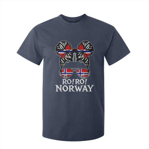 Ro Ro Norwegian Viking Ship Messy Bun Girl T Shirt For Kid TS14 Navy Print Your Wear