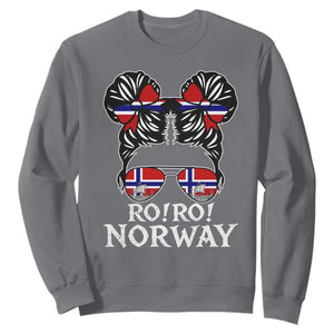Ro Ro Norwegian Viking Ship Messy Bun Girl Sweatshirt TS14 Charcoal Print Your Wear