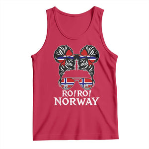 Ro Ro Norwegian Viking Ship Messy Bun Girl Tank Top TS14 Red Print Your Wear