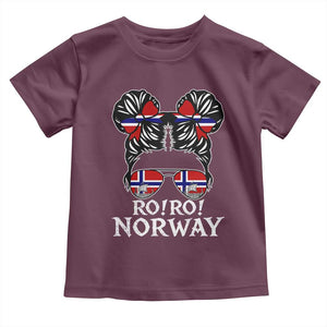 Ro Ro Norwegian Viking Ship Messy Bun Girl Toddler T Shirt TS14 Maroon Print Your Wear