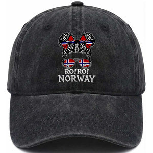 Ro Ro Norwegian Viking Ship Messy Bun Girl Washed Cotton Baseball Cap TS14 Print Your Wear