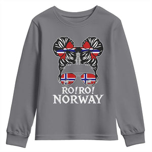 Ro Ro Norwegian Viking Ship Messy Bun Girl Youth Sweatshirt TS14 Charcoal Print Your Wear