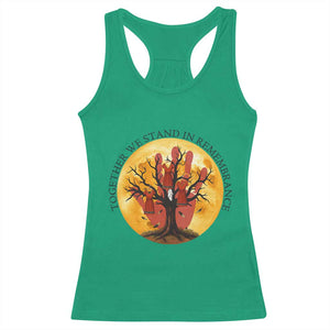 MMIW Red Hand Indigenous Native American Racerback Tank Top Together We Stand In Remembrance TS14 Irish Green Print Your Wear