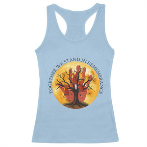 MMIW Red Hand Indigenous Native American Racerback Tank Top Together We Stand In Remembrance TS14 Light Blue Print Your Wear