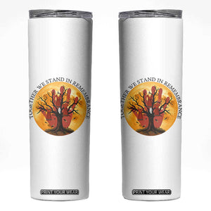 MMIW Red Hand Indigenous Native American Skinny Tumbler Together We Stand In Remembrance TS14 White Print Your Wear