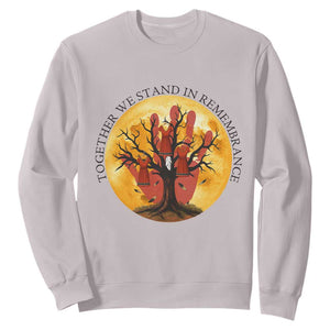 MMIW Red Hand Indigenous Native American Sweatshirt Together We Stand In Remembrance TS14 Ice Gray Print Your Wear