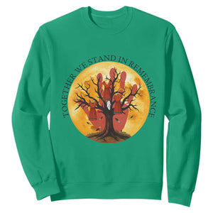 MMIW Red Hand Indigenous Native American Sweatshirt Together We Stand In Remembrance TS14 Irish Green Print Your Wear