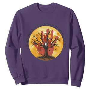 MMIW Red Hand Indigenous Native American Sweatshirt Together We Stand In Remembrance TS14 Purple Print Your Wear