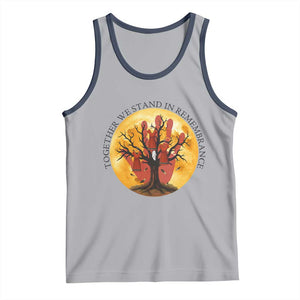 MMIW Red Hand Indigenous Native American Tank Top Together We Stand In Remembrance TS14 Athletic Heather Navy Print Your Wear