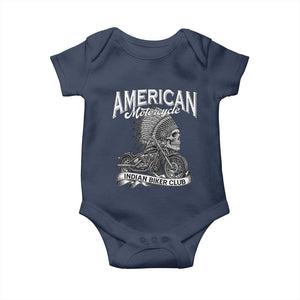 American Mortocycle Indian Native Bikes Club Baby Onesie TS14 Navy Print Your Wear