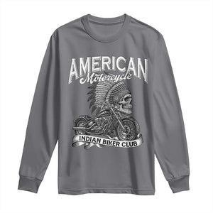 American Mortocycle Indian Native Bikes Club Long Sleeve Shirt TS14 Charcoal Print Your Wear