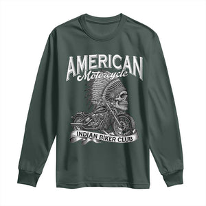 American Mortocycle Indian Native Bikes Club Long Sleeve Shirt TS14 Dark Forest Green Print Your Wear