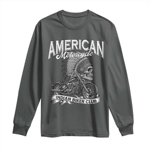 American Mortocycle Indian Native Bikes Club Long Sleeve Shirt TS14 Dark Heather Print Your Wear