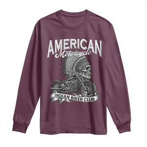 American Mortocycle Indian Native Bikes Club Long Sleeve Shirt TS14 Maroon Print Your Wear