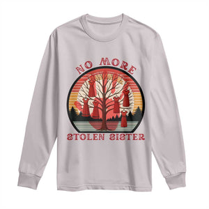 No More Stolen Sister Long Sleeve Shirt Red Hand MMIW Awareness America Native TS14 Ice Gray Print Your Wear