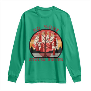 No More Stolen Sister Long Sleeve Shirt Red Hand MMIW Awareness America Native TS14 Irish Green Print Your Wear