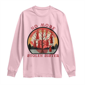 No More Stolen Sister Long Sleeve Shirt Red Hand MMIW Awareness America Native TS14 Light Pink Print Your Wear