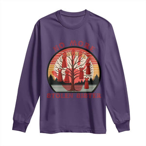 No More Stolen Sister Long Sleeve Shirt Red Hand MMIW Awareness America Native TS14 Purple Print Your Wear
