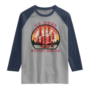 No More Stolen Sister Raglan Shirt Red Hand MMIW Awareness America Native TS14 Sport Gray Navy Print Your Wear