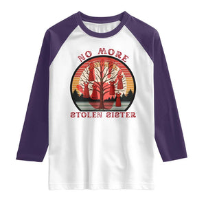 No More Stolen Sister Raglan Shirt Red Hand MMIW Awareness America Native TS14 White Purple Print Your Wear