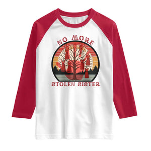 No More Stolen Sister Raglan Shirt Red Hand MMIW Awareness America Native TS14 White Red Print Your Wear