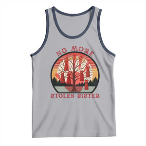 No More Stolen Sister Tank Top Red Hand MMIW Awareness America Native TS14 Athletic Heather Navy Print Your Wear