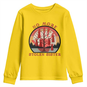 No More Stolen Sister Youth Sweatshirt Red Hand MMIW Awareness America Native TS14 Daisy Print Your Wear