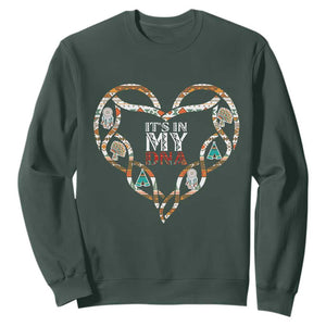 Native American Indian Sweatshirt It Is In My DNA TS14 Dark Forest Green Print Your Wear