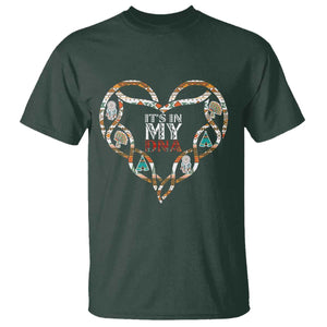 Native American Indian T Shirt It Is In My DNA TS14 Dark Forest Green Print Your Wear