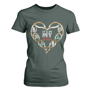 Native American Indian T Shirt For Women It Is In My DNA TS14 Dark Forest Green Print Your Wear
