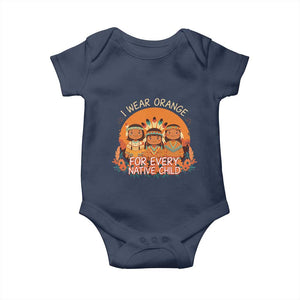 Native American Child Baby Onesie I Wear Orange For Every Native Child TS14 Navy Print Your Wear