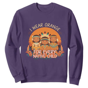 Native American Child Sweatshirt I Wear Orange For Every Native Child TS14 Purple Print Your Wear