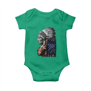 Indian Chief Native American USA Flag Baby Onesie TS14 Irish Green Print Your Wear