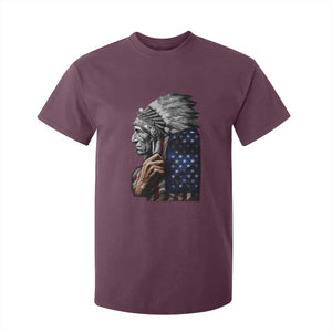 Indian Chief Native American USA Flag T Shirt For Kid TS14 Maroon Print Your Wear