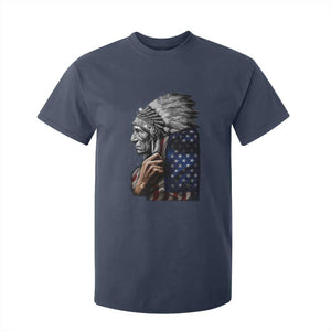 Indian Chief Native American USA Flag T Shirt For Kid TS14 Navy Print Your Wear