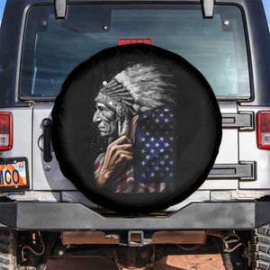 Indian Chief Native American USA Flag Spare Tire Cover TS14 No hole Black Print Your Wear
