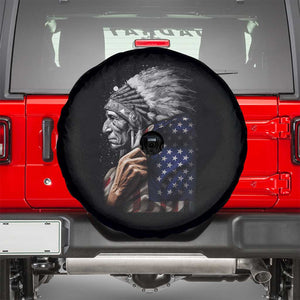 Indian Chief Native American USA Flag Spare Tire Cover TS14 Black Print Your Wear