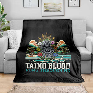 Indigenous Taino Warrior Puerto Rico Carribbean Culture Throw Blanket Taino Blood Runs Through Me TS14 Print Your Wear