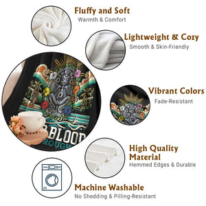 Indigenous Taino Warrior Puerto Rico Carribbean Culture Throw Blanket Taino Blood Runs Through Me TS14 Print Your Wear